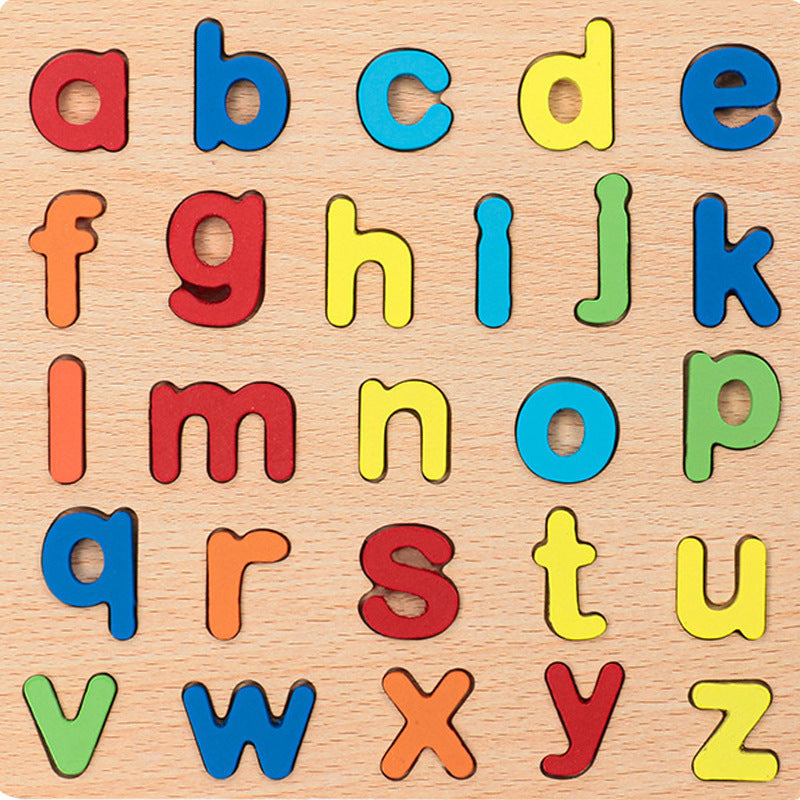 Wooden Number and Letter Puzzle Board - Montessori Learning Toy for Kids