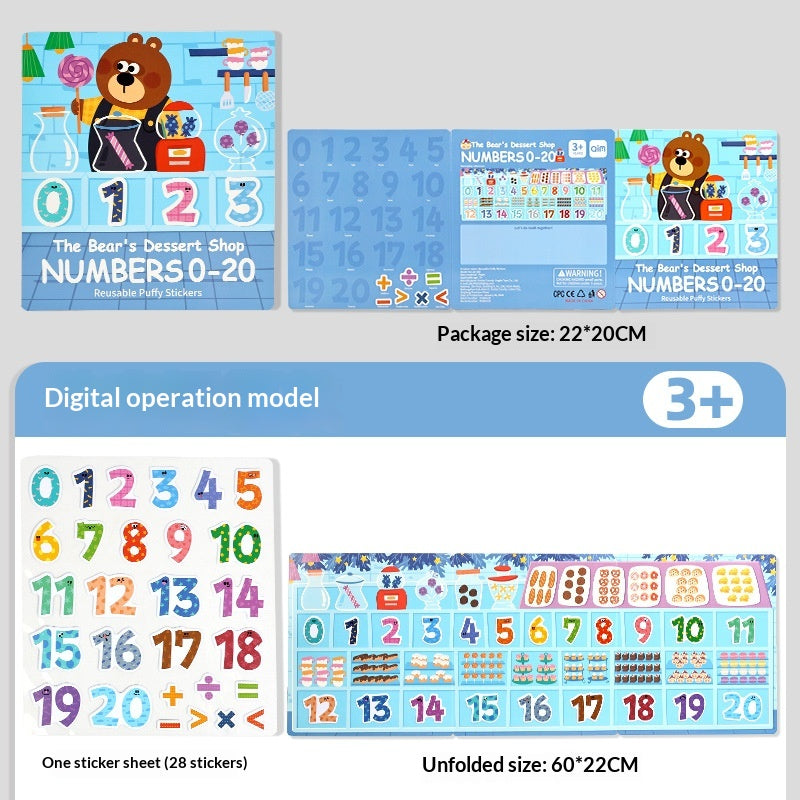 Kids Puffy Bubble Stickers Early Learning Set