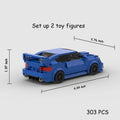 303-Piece Rally Sports Car Building Blocks Set - Collectible DIY Model Car Kit for Kids & Adults