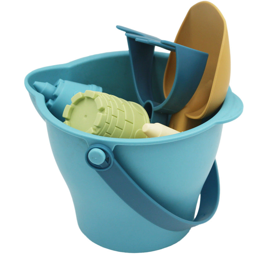 Kids Beach Sand Set - 6-Piece Castle Bucket and Shovel Toy Kit