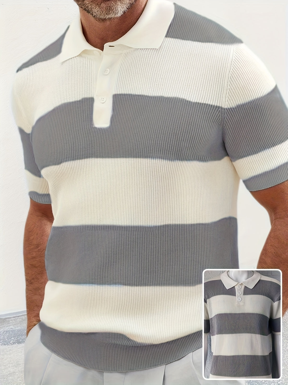 Mens Clothing Summer Fashion Lapel Sweater Short Sleeve Men