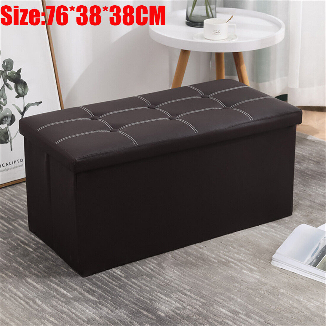 Large Seater Folding Storage Ottoman Pouffe Bench Seat