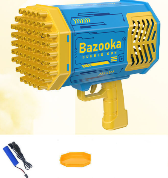 Rocket Bubble Gun (69 Holes) - Automatic Bubble Machine Blaster for Kids