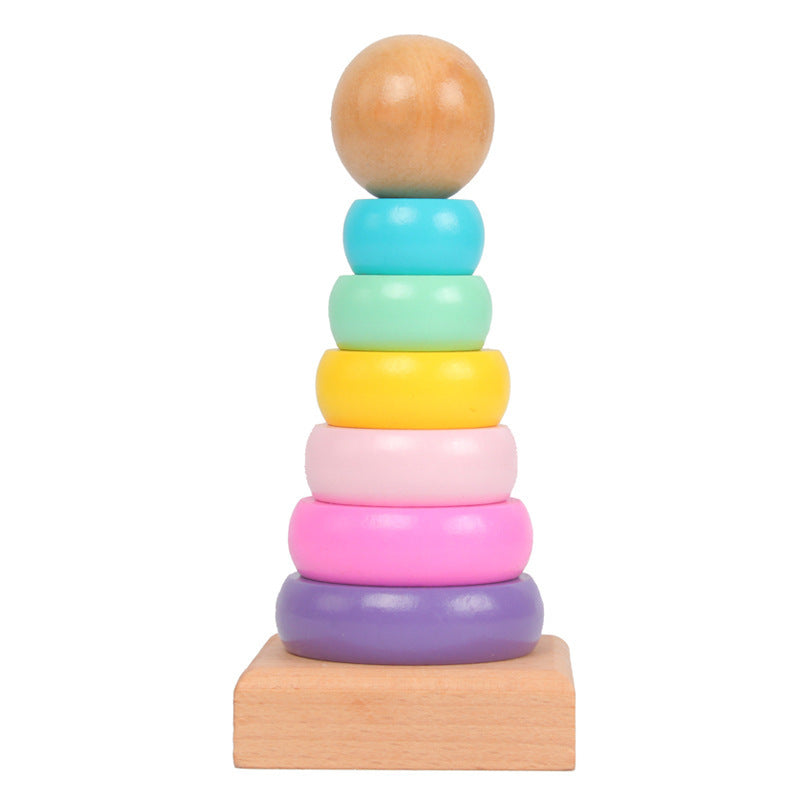 Baby Stacking Rings Tower - Rainbow Ring Stacker Toy for Toddlers