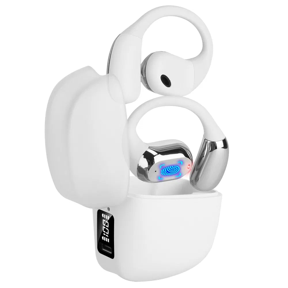 Open-Ear Clip Earbuds - Bluetooth 5.4 Air-Conduction Earphones with LED Display