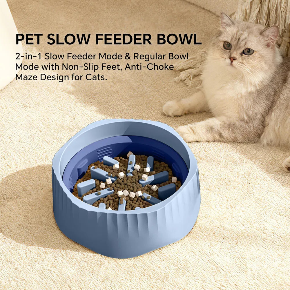 2-in-1 Dog Slow Feeder Bowl - Switchable Fast & Slow Feeding Anti-Gulp Bowl