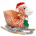 Plush Giraffe Rocking Horse - Ride-On Rocker Chair with Nursery Rhyme Music