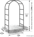 7.9FT Garden Arch Trellis Arched Balloon Climbing Plant