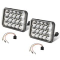 2Pcs 4x6in Car LED Headlights Vehicle Rectangular Headlamp With H4