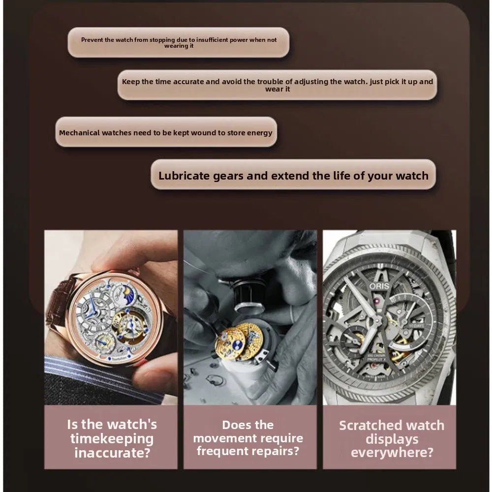 Double Automatic Watch Winder - Dual Rotating Box for Automatic Watches