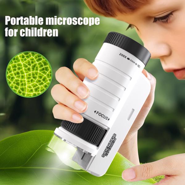 Kids Science Microscope Set - Biology Experiment Kit for Beginners & Students