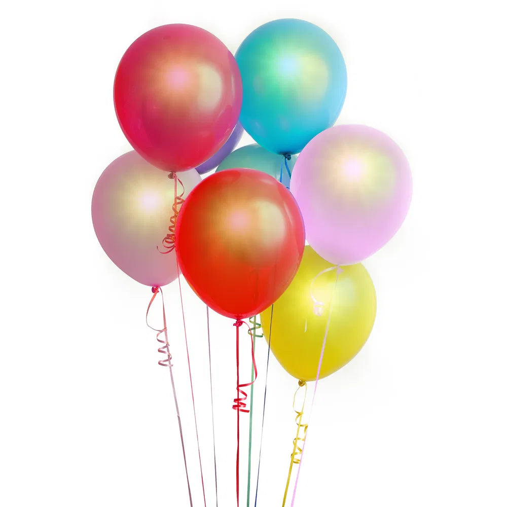 LED Light-Up Balloons 6-Pack - Glowing Color Balloons for Parties