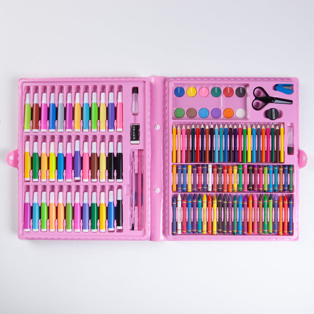 Kids Art Set (150 Pcs) - Complete Drawing Kit with Crayons, Markers & Paints