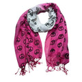2pcs Hot Pink Semi Sheer Scarf