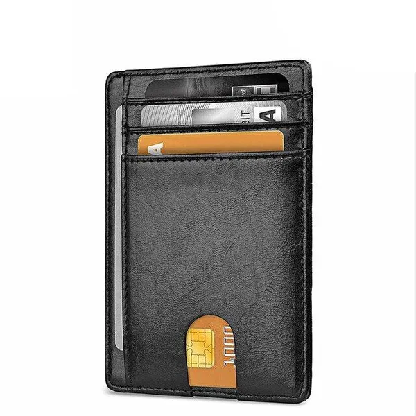 Mens Leather Slim Wallet Credit Card Holder RFID Blocking Pocket