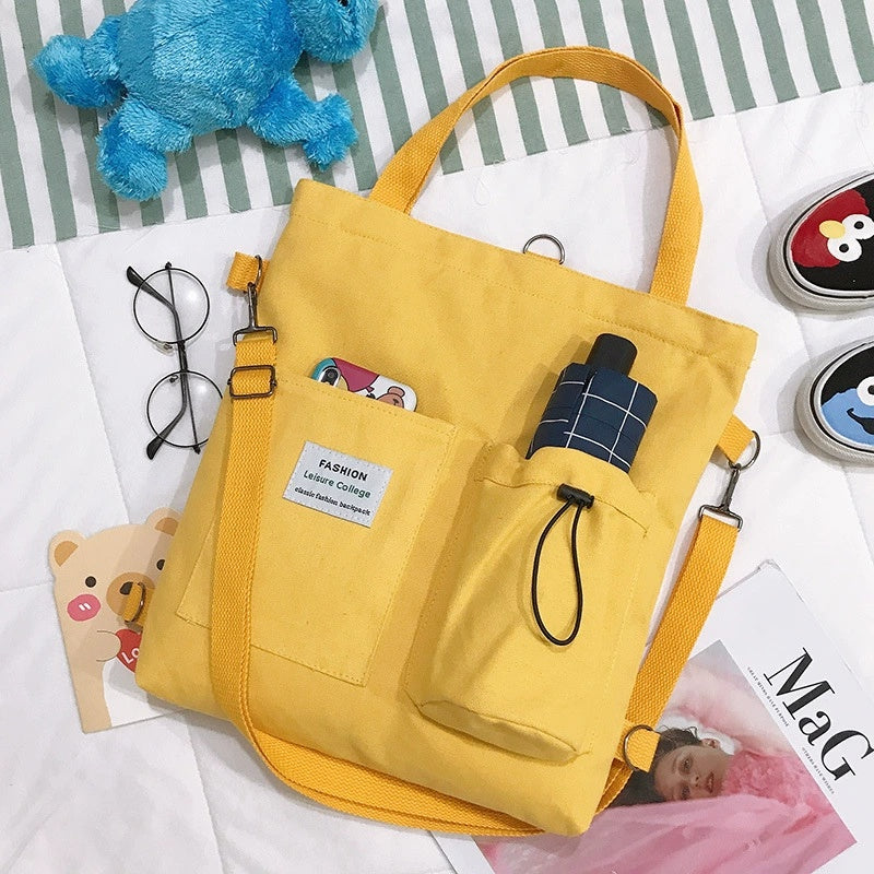Harajuku Canvas Backpack - Cute Preppy School & Travel Bag for Women
