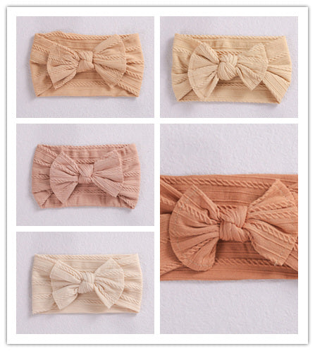 Baby Bow Headbands - Soft Nylon Bow Hair Bands for Girls