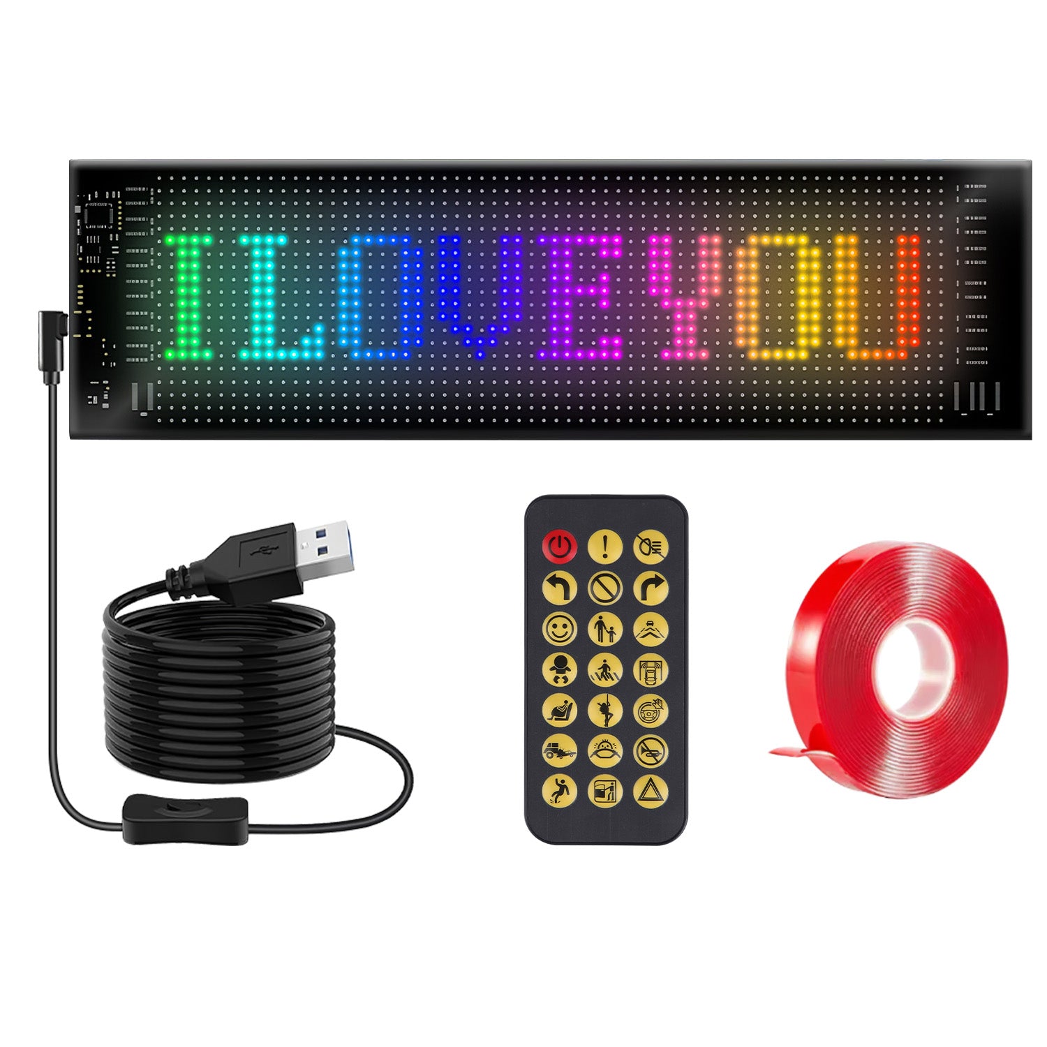 2Pack 16x96 Matrix Devil Eyes Lights For Car Ultra-thin Programmable