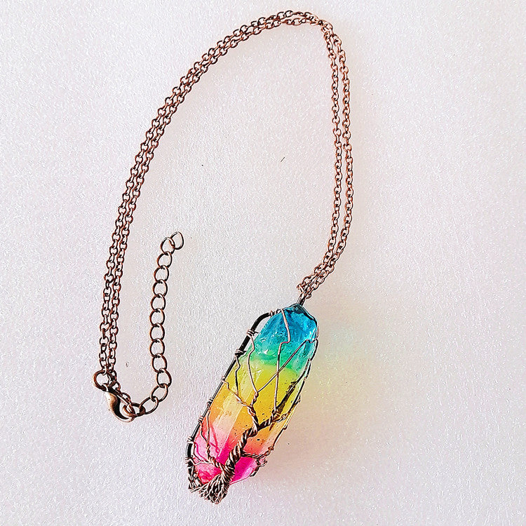 Crystal Tree of Life Pendant Necklace