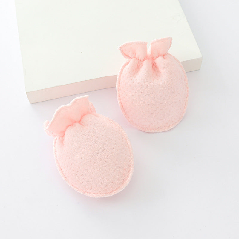 Newborn Anti-Scratch Mittens - Soft Cotton Baby Hand Gloves