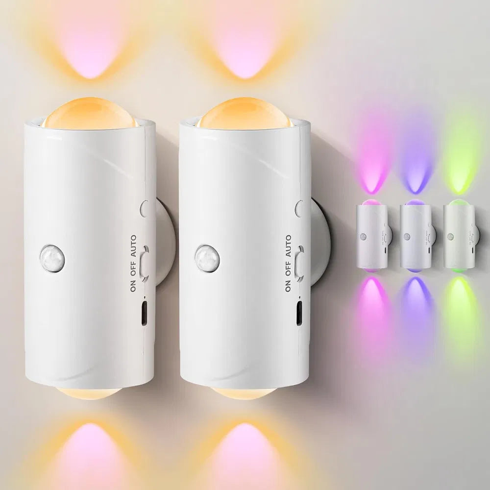 7-Color Motion Sensor Night Light - Rechargeable LED Stair & Hallway Light