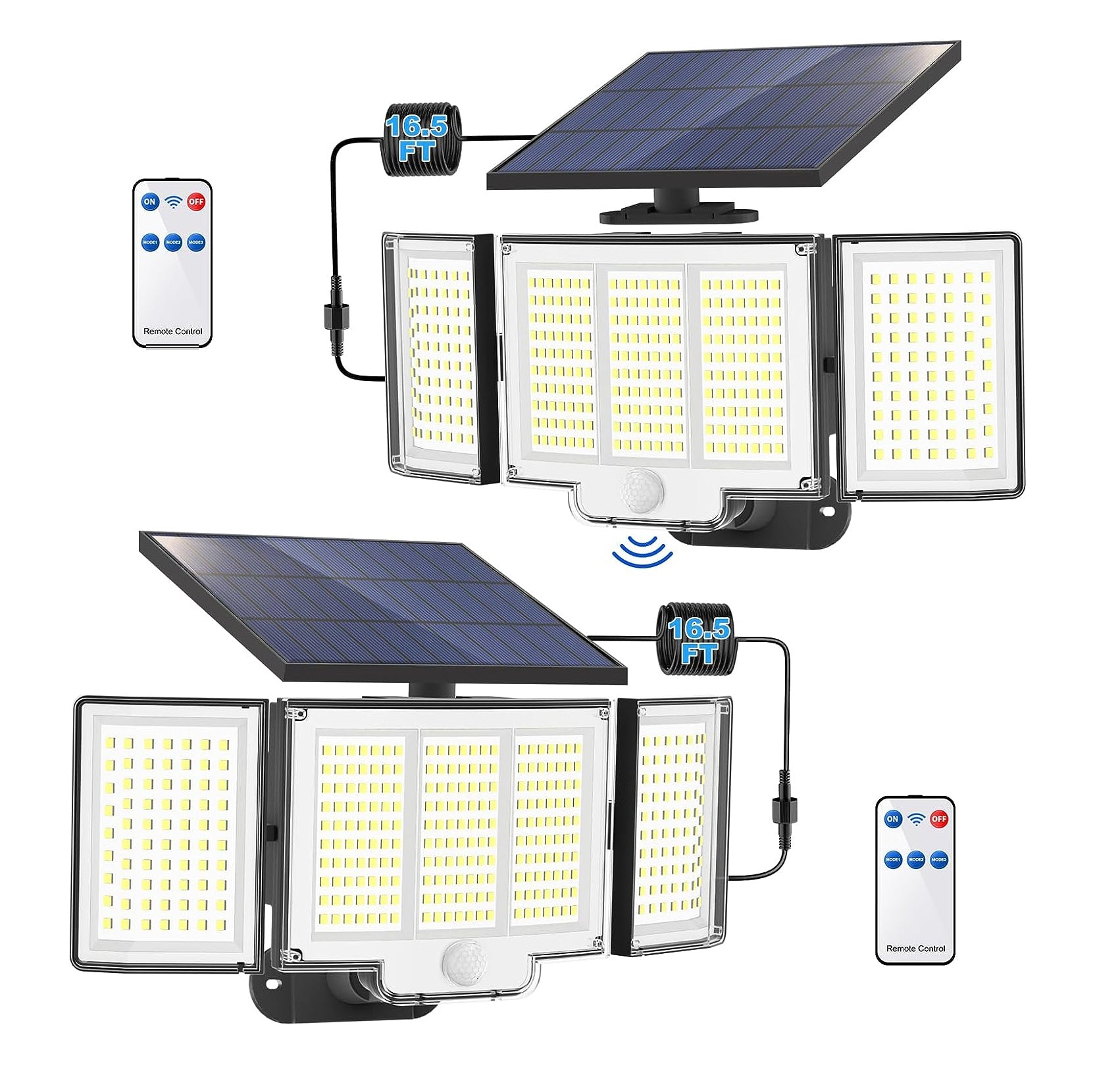 Solar Motion Sensor Outdoor Lights - 348 LED Wireless Security Wall Light