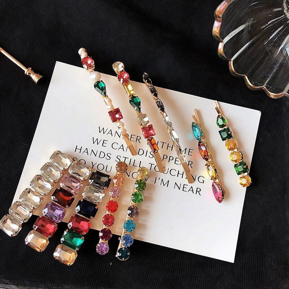 Girls Crystal Hair Clips Set - Cute Sparkle Hairpins for Kids