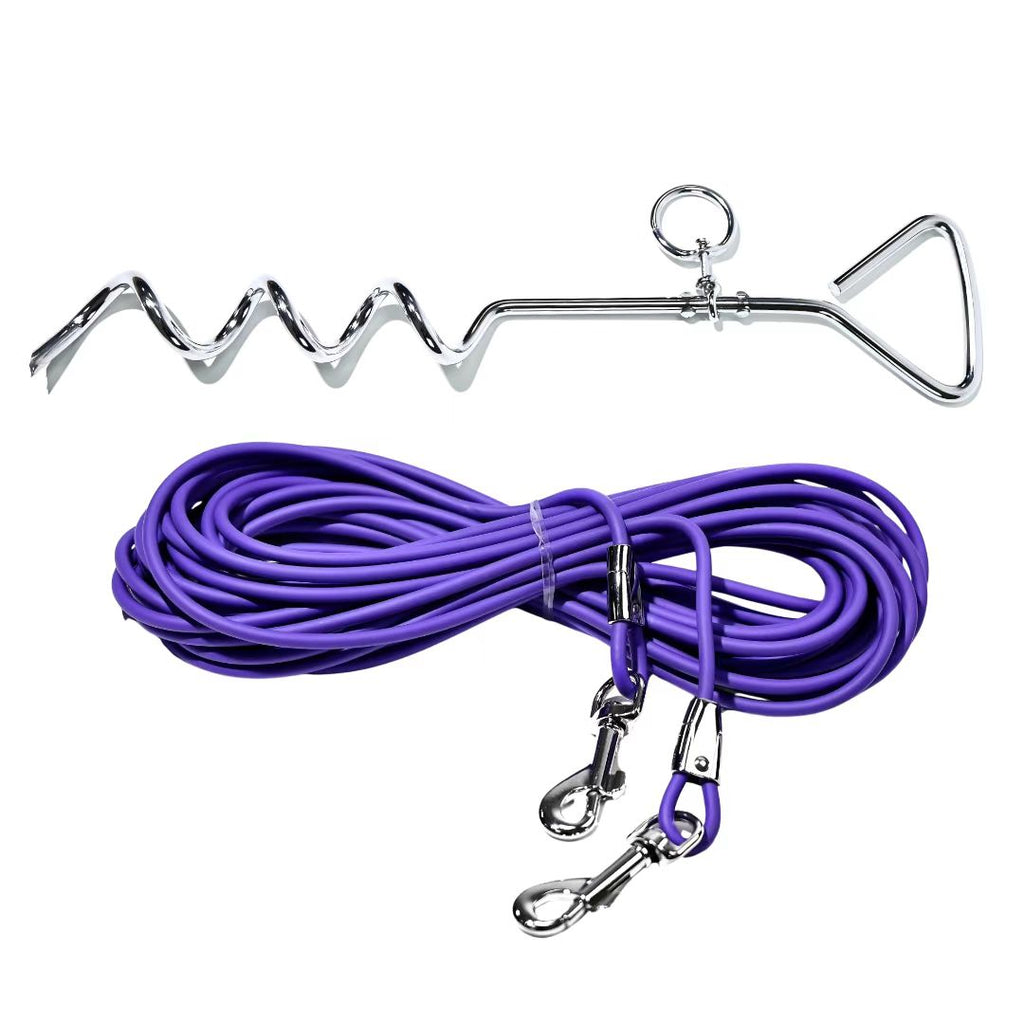Dog Tie-Out Ground Stake Lead - 9M Long Line for Yard, Camping & Outdoor Freedom