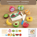 Kids Cutting Food Toy Set - Pretend Play Fruit & Vegetable Kitchen Toy