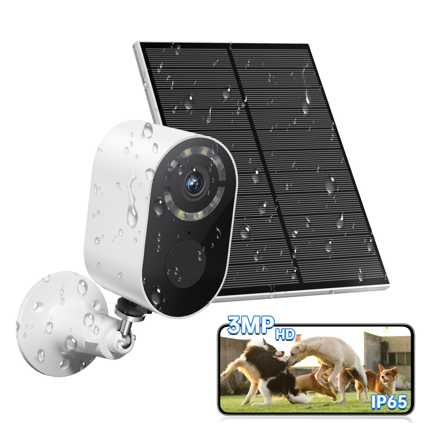 Solar Wireless Security Camera - WiFi Outdoor CCTV with Motion Detection