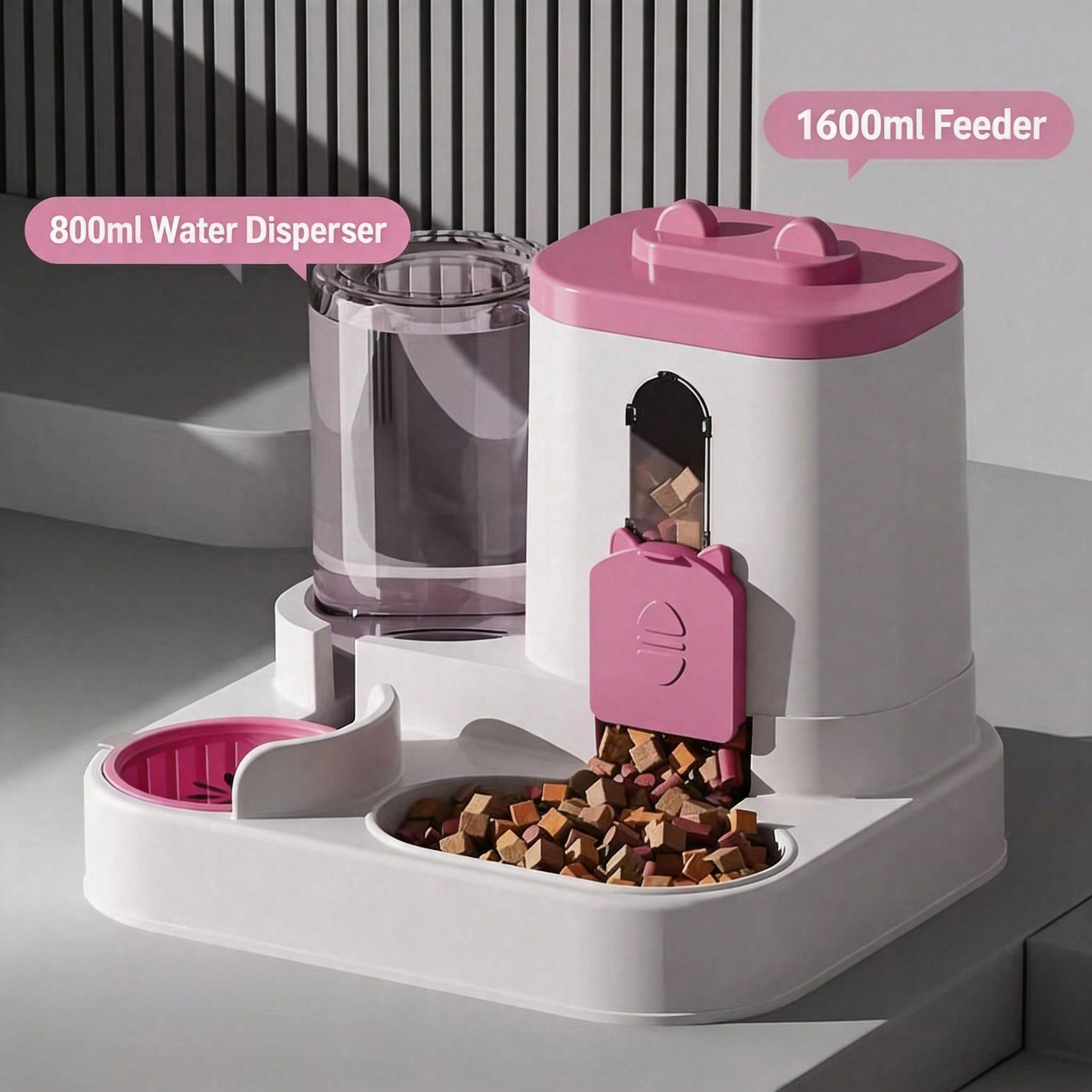 Gravity Pet Feeder & Water Dispenser - Cute Auto-Refill Food Bowl for Cats & Small Dogs