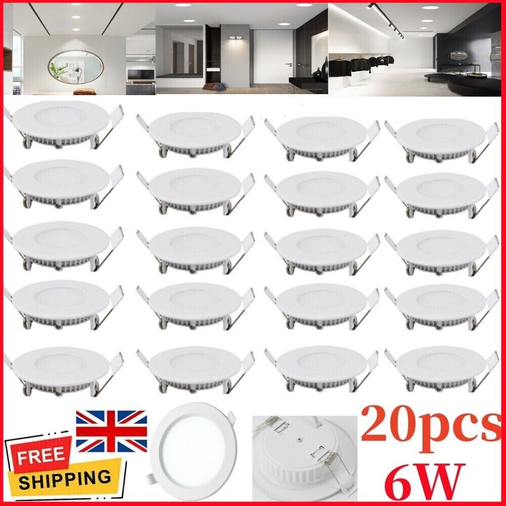 20X Ultra Slim Recessed LED Flat Panel Ceiling Spot Lights