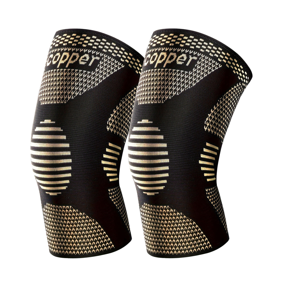 Copper Compression Knee Pads (Pair) - Shock-Absorbing Support for Sports & Joint Relief
