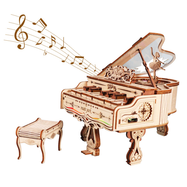 3D Wooden Puzzle Piano Music Box - Playable DIY Model Kit Craft