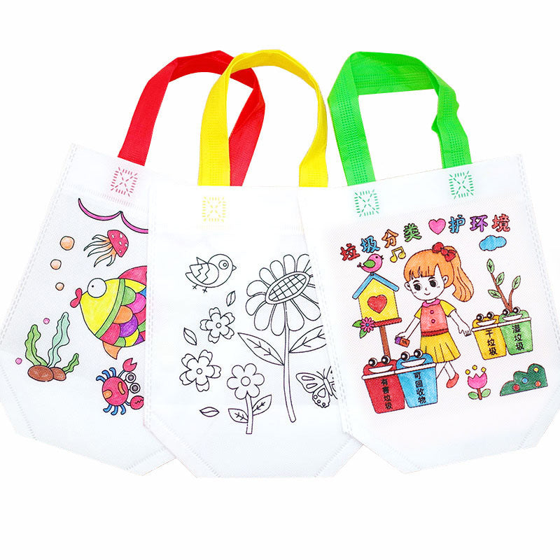 Kids DIY Coloring Tote Bag - Color-Your-Own Craft Bag Party Favor