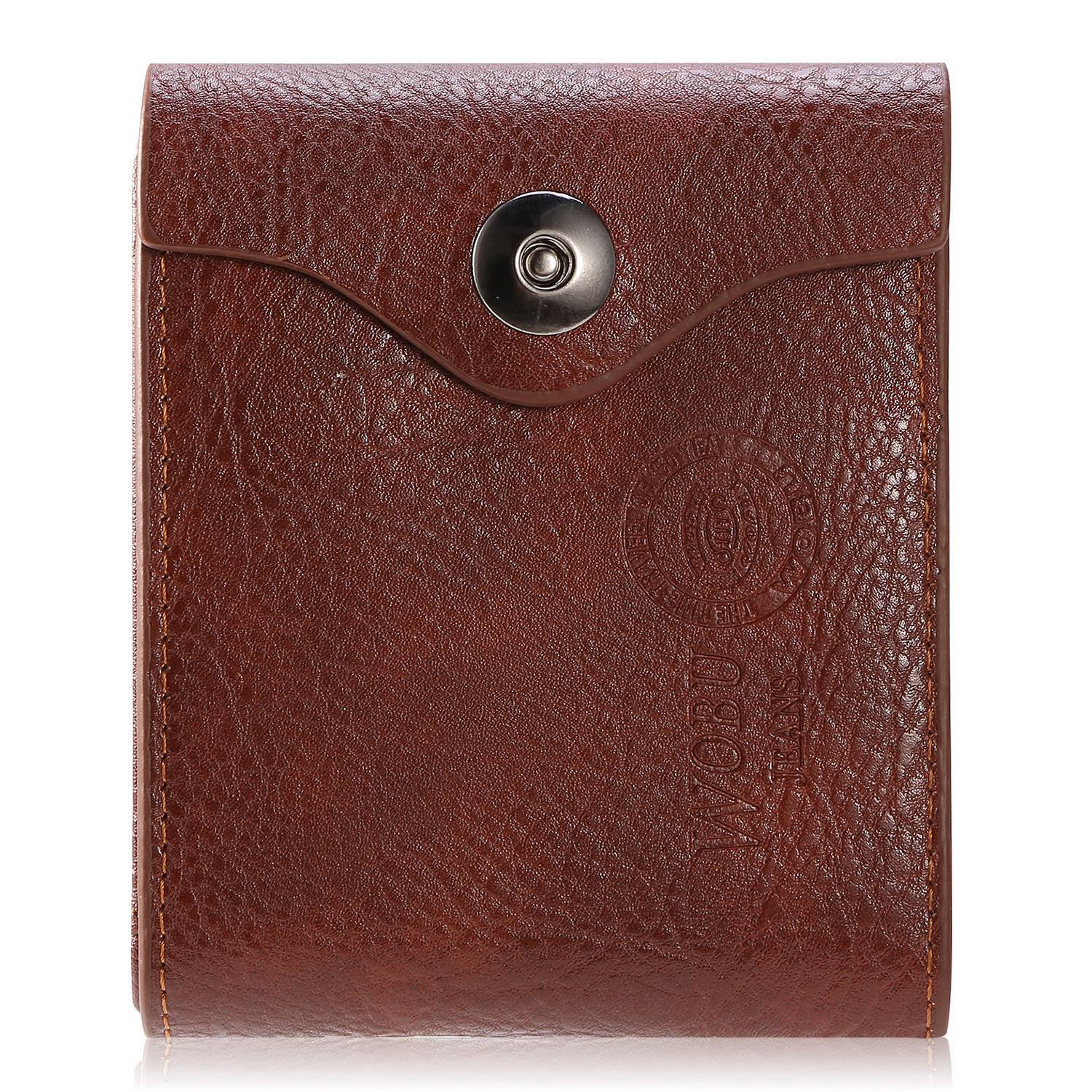 1Pc Men  Wallet PU Leather Purse Slim Card Holder Cases With 2