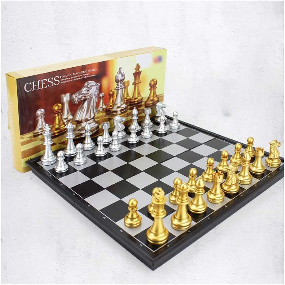 Travel Folding Magnetic Chess Set - 9.8" Portable Board with Magnetic Pieces