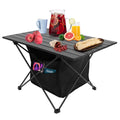 1Pc Foldable Camping Table With Storage Basket Rustproof