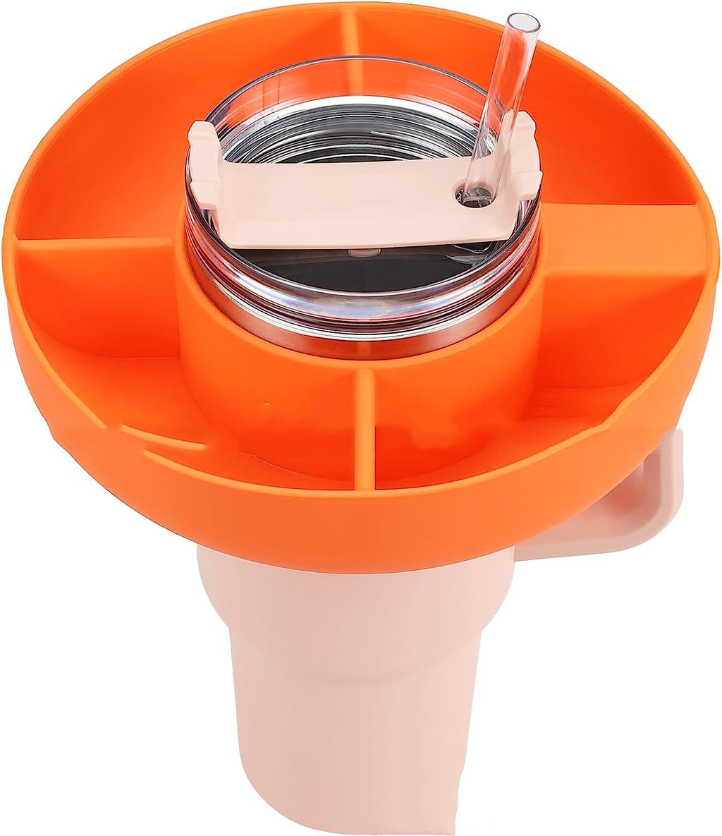 Silicone Snack Cup Tray - Reusable 4-Compartment Snack Container for Kids