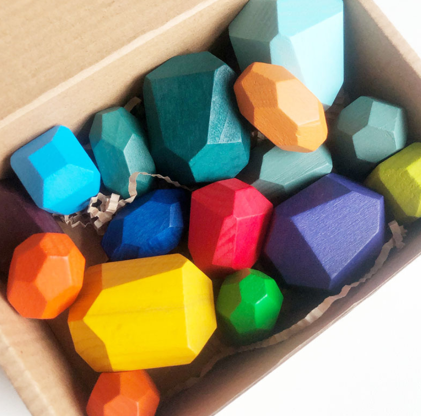 Wooden Balance Stacking Stones - Montessori Balancing Blocks for Kids