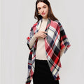 59 X 59in Red Black Women Fall Winter Scarf