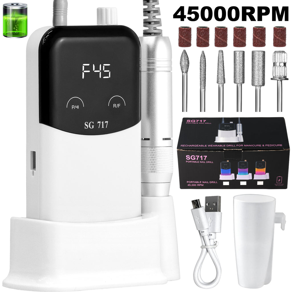 Electric Nail Drill - Portable Cordless Manicure & Pedicure E-File for Home Salon