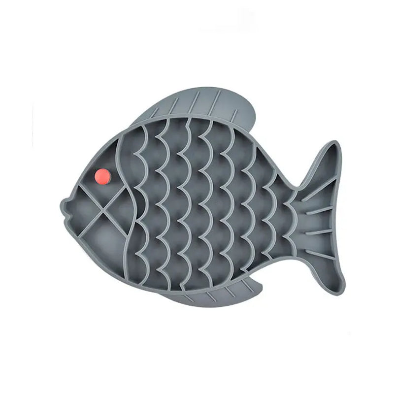 Gray dog lick mat slow feeder