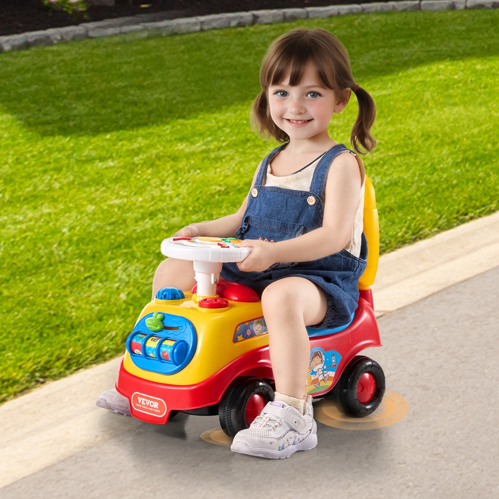 Toddler Ride-On Push Car - Baby Walker Scoot Car with Handle Ages 1-3
