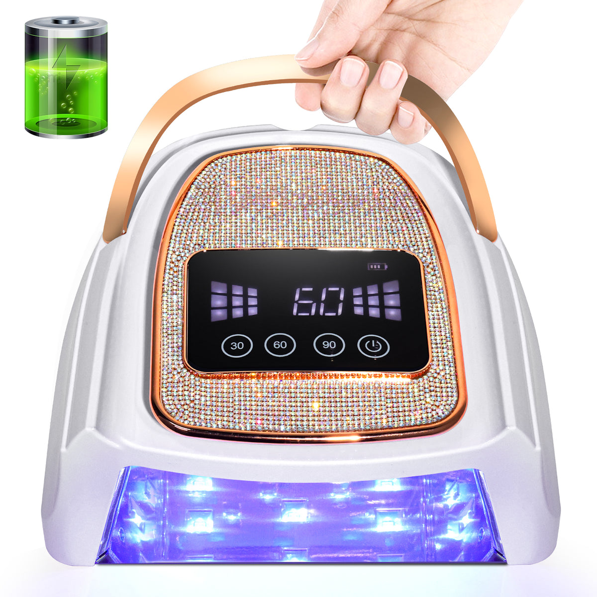 Cordless UV LED Nail Lamp - Rechargeable Gel Polish Curing Light for Home Manicures