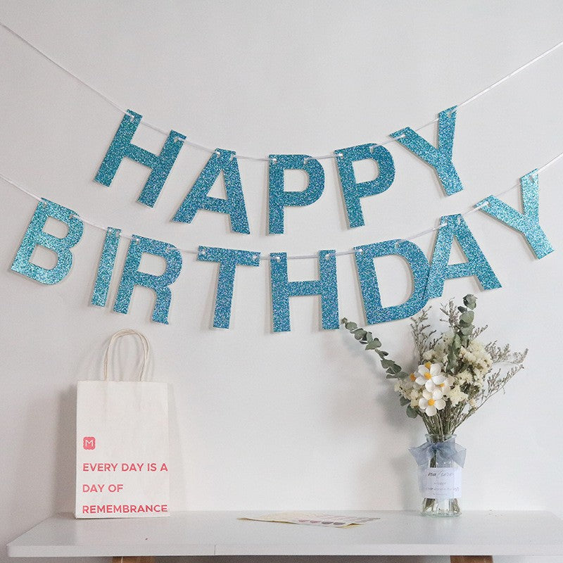Happy Birthday Banner - Party Backdrop Letter Bunting Decoration