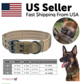 Heavy Duty Tactical Dog Collar - Wide Nylon K9 Collar with Metal Buckle for Large Dogs