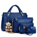 Women 4Pcs Top Handle Satchel Hobo PU Leather Handbag Set