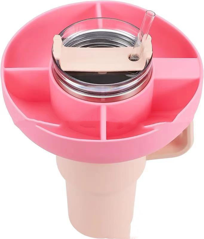 Silicone Snack Cup Tray - Reusable 4-Compartment Snack Container for Kids