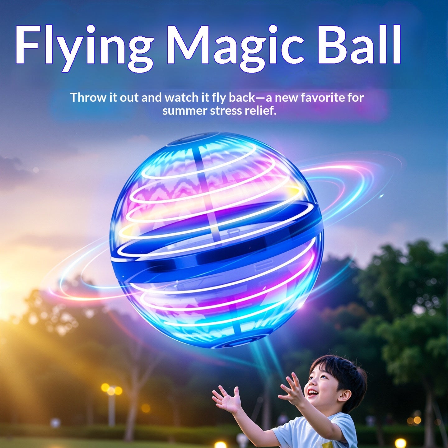 UFO Motion-Sensing Flying Orb Ball - LED Hover Toy for Kids